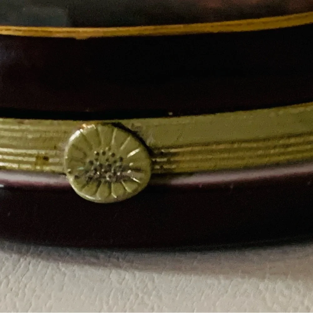 Rare Antique 1910 Porcelain Oval Jewelry Trinket Box
